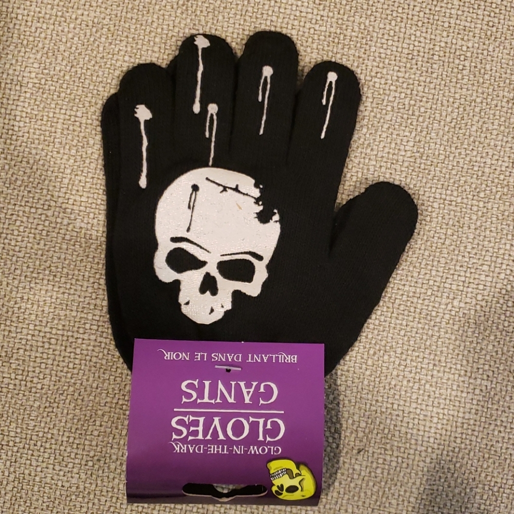 Skull Glow in the Dark Gloves